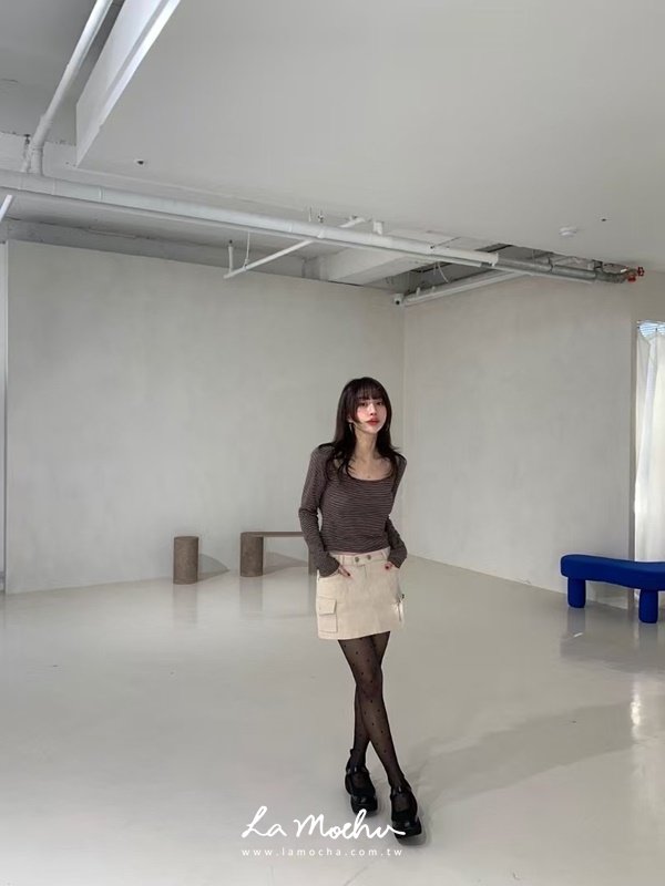 中腰銀釦雙口袋褲裙 (闆娘.花花清單)